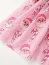 Girls Pink Christmas Santa Candy Cane Print Tutu Skirt - Rylee Faith Designs - Flyclothing LLC