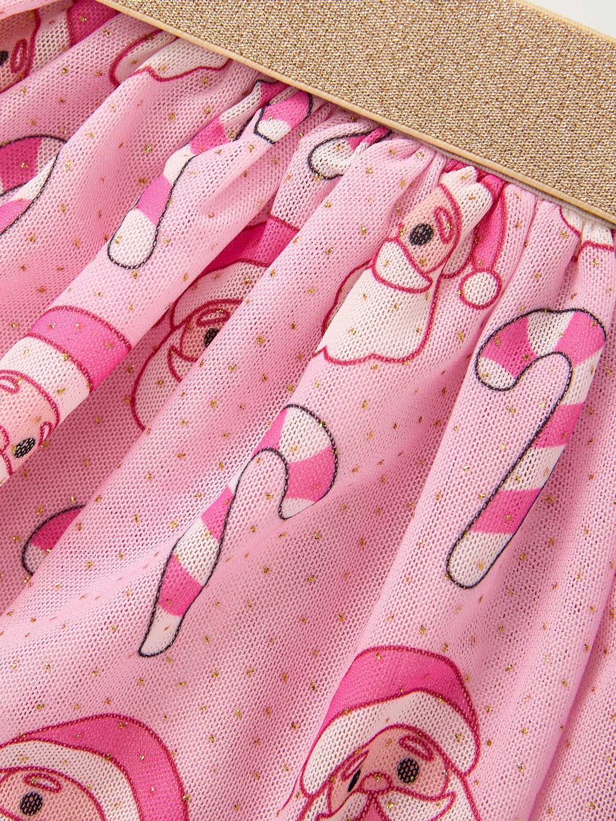 Girls Pink Christmas Santa Candy Cane Print Tutu Skirt - Rylee Faith Designs - Flyclothing LLC