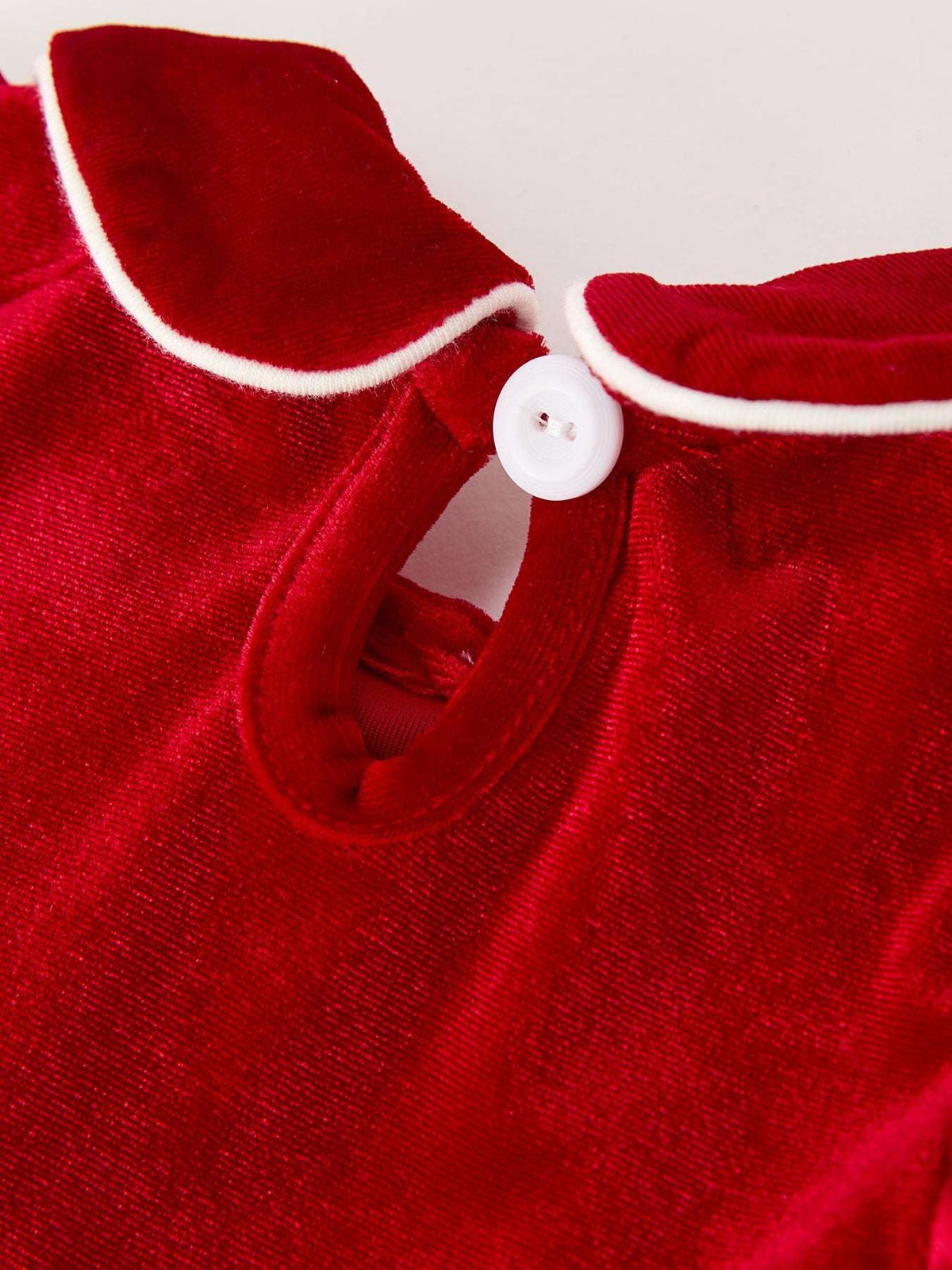 Christmas Velvet Baby Romper Smocked Embroidery Bow - Rylee Faith Designs - Flyclothing LLC