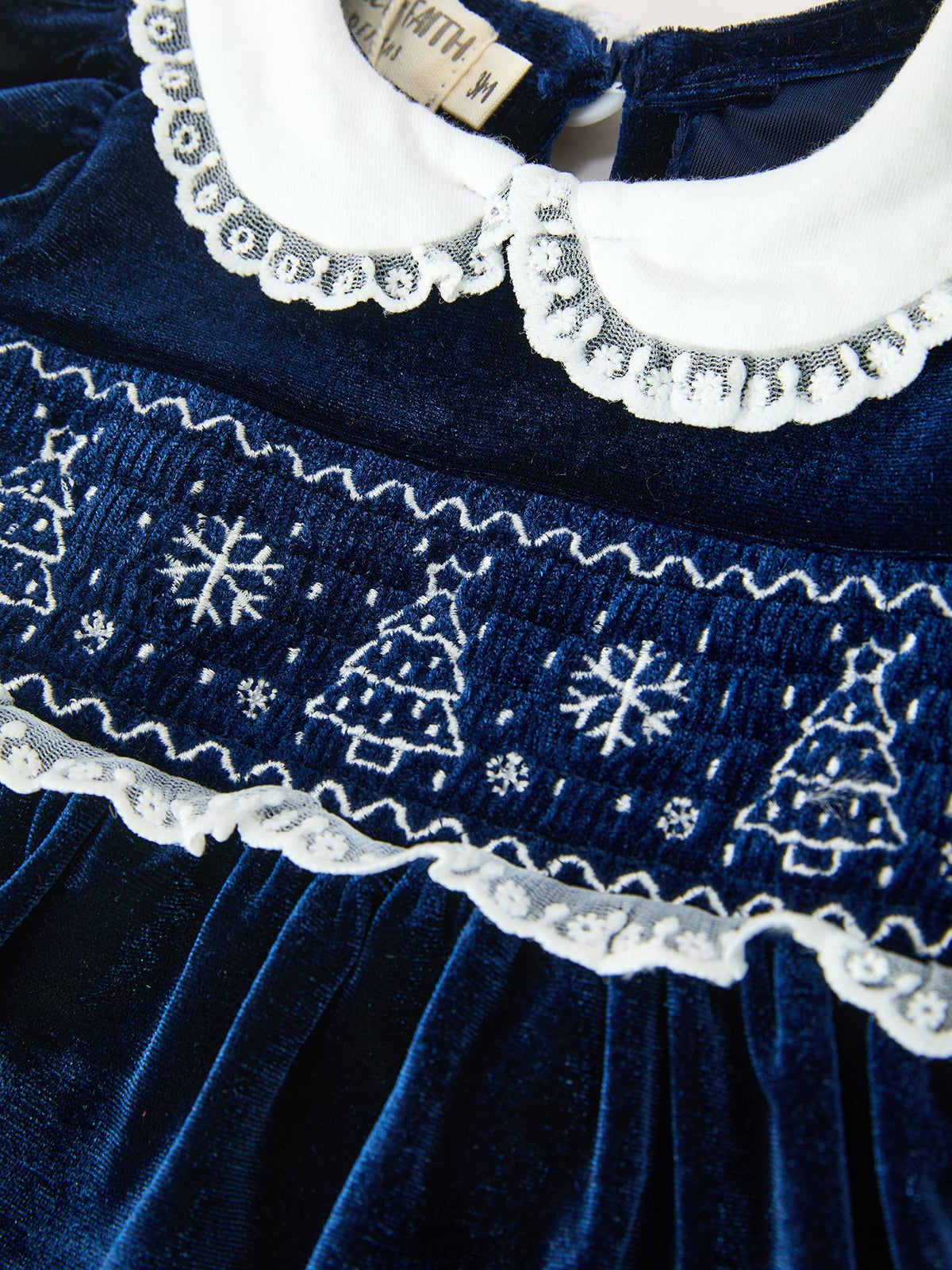 Girls Christmas Navy Velvet Smocked Top And Bloomers Outfit - Rylee Faith Designs - Flyclothing LLC
