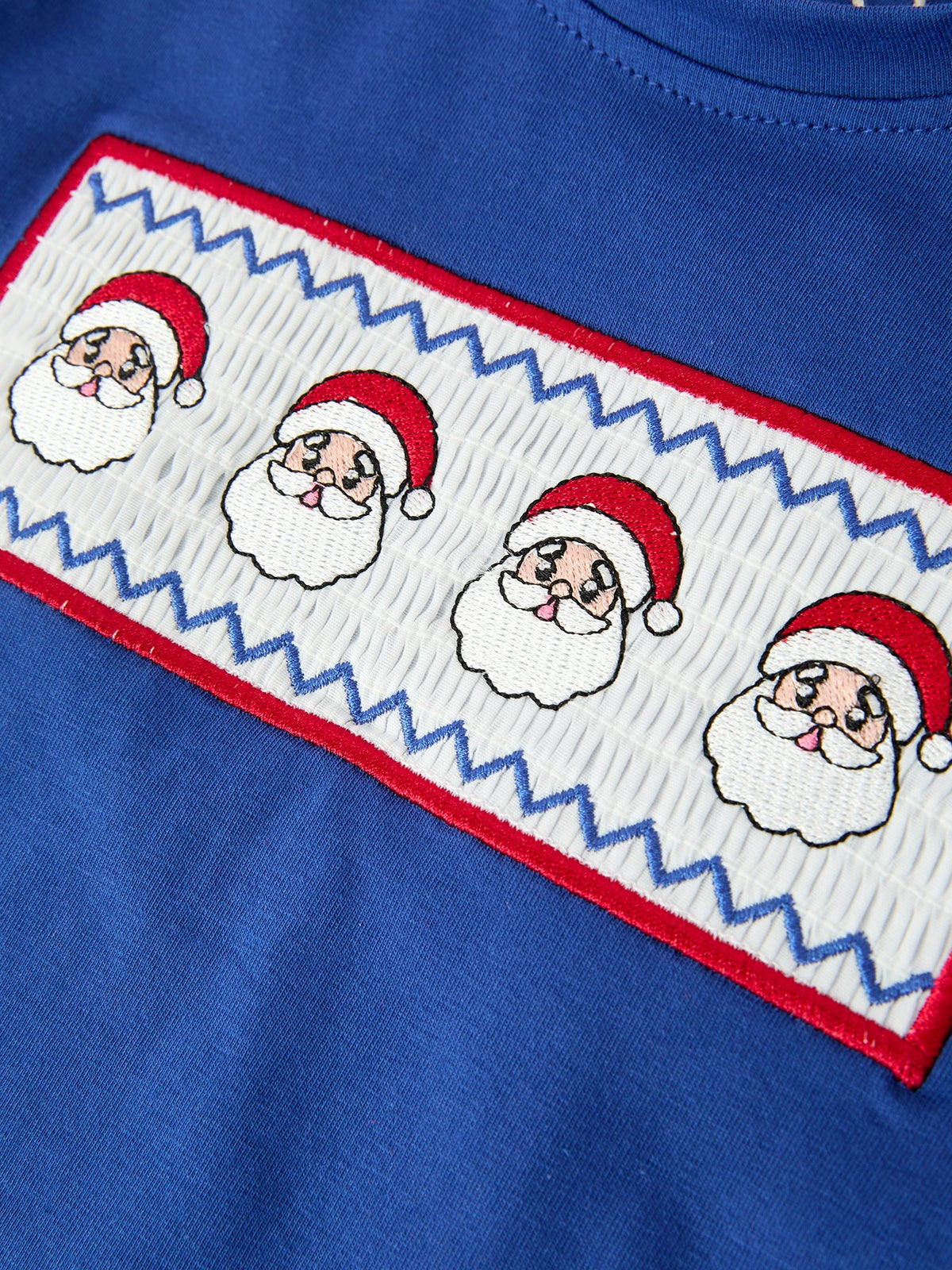 Christmas Santa Boys Blue Long Sleeve Shirt And Red Pants Set - Rylee Faith Designs - Flyclothing LLC