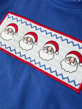 Christmas Santa Boys Blue Long Sleeve Shirt And Red Pants Set - Rylee Faith Designs - Flyclothing LLC