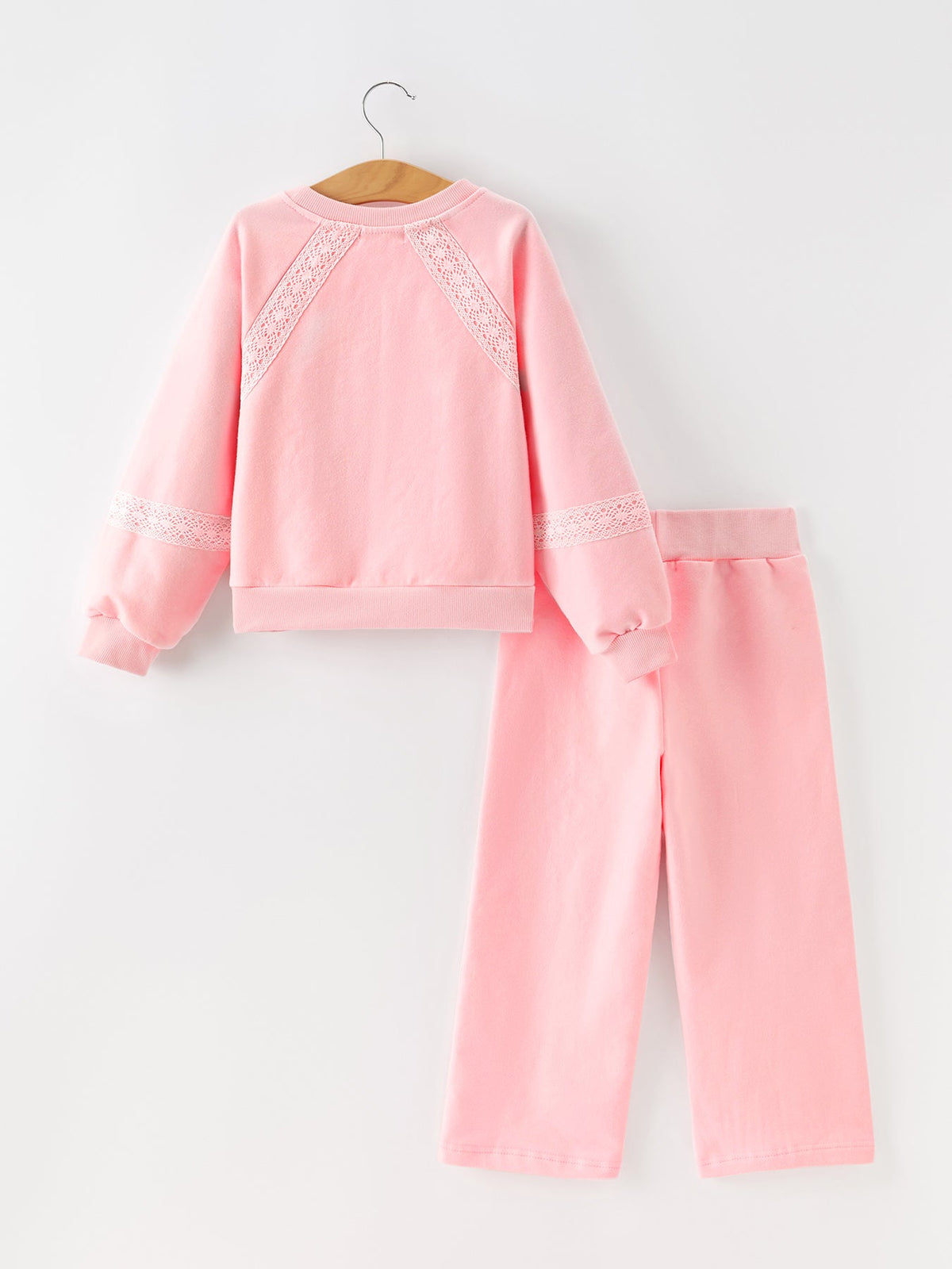 Christmas Tree Appliqué Girls Pink Sweatshirt And Pants Set - Rylee Faith Designs - Flyclothing LLC