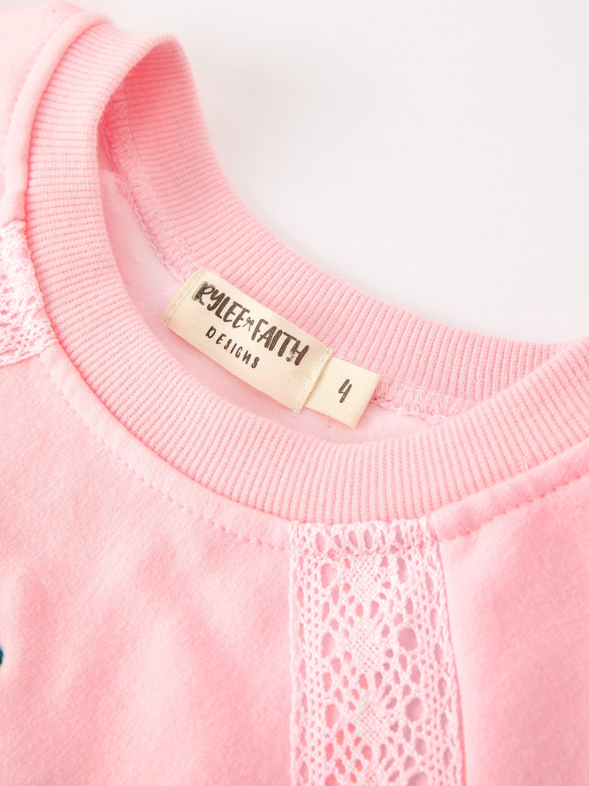 Christmas Tree Appliqué Girls Pink Sweatshirt And Pants Set - Rylee Faith Designs - Flyclothing LLC