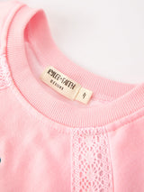 Christmas Tree Appliqué Girls Pink Sweatshirt And Pants Set - Rylee Faith Designs - Flyclothing LLC
