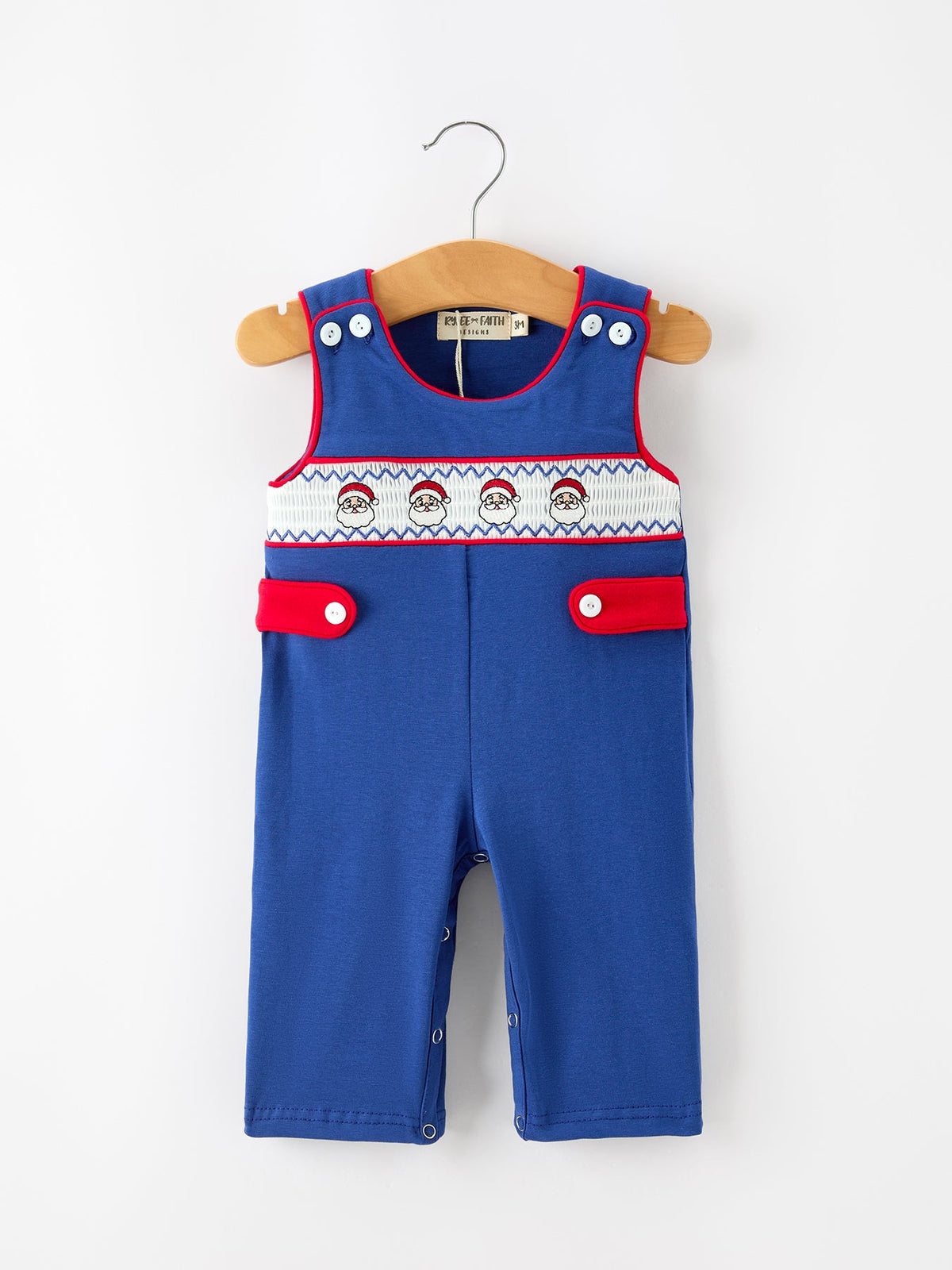 Christmas Santa Baby Boys Smocked Jon Jon - Rylee Faith Designs - Flyclothing LLC
