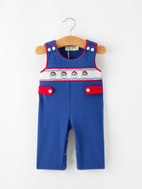 Christmas Santa Baby Boys Smocked Jon Jon - Rylee Faith Designs - Flyclothing LLC