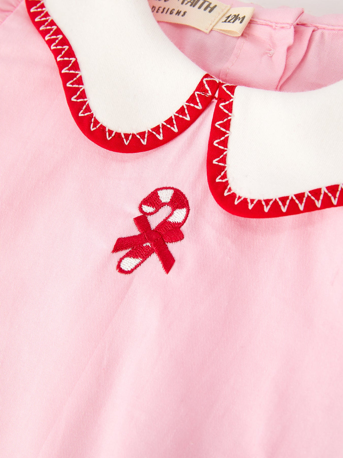 Christmas Girls Candy Cane Embroidered Top & Red Bloomer Set - Rylee Faith Designs - Flyclothing LLC