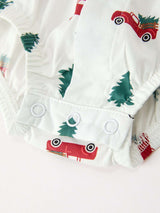 Christmas Baby Boys Christmas Tree Truck Print Long Sleeve Shirt Romper - Rylee Faith Designs - Flyclothing LLC