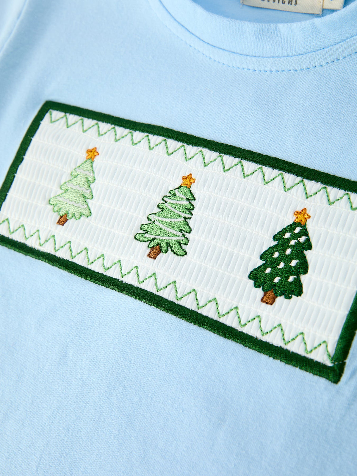 Christmas Boys Christmas Tree Embroidered Long Sleeve Top & Pants Set