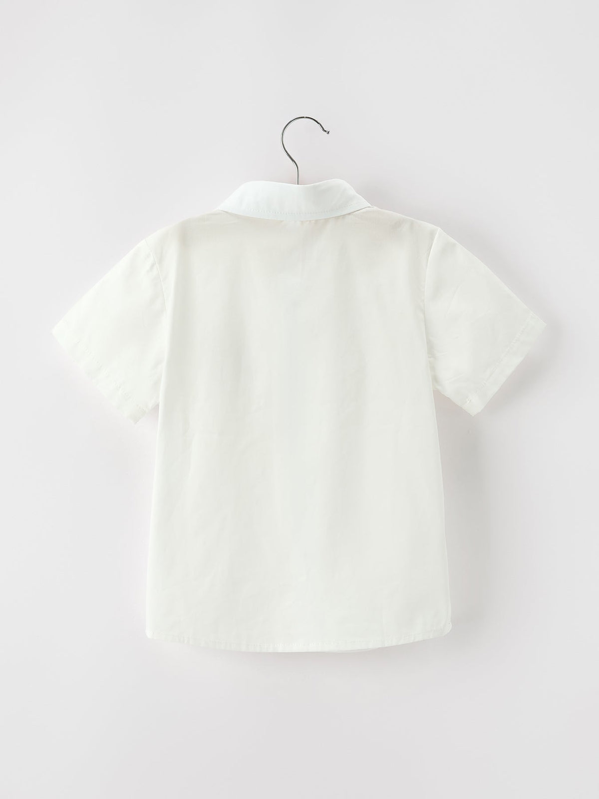 Boys Christmas Tree Embroidered White Short Sleeve Button Down Shirt - Rylee Faith Designs - Flyclothing LLC