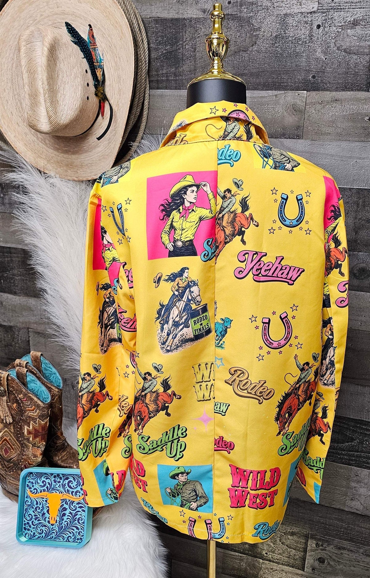 Baha Ranch The Last Roundup Blazer in Mustard - Baha Ranch Western Wear - Flyclothing LLC