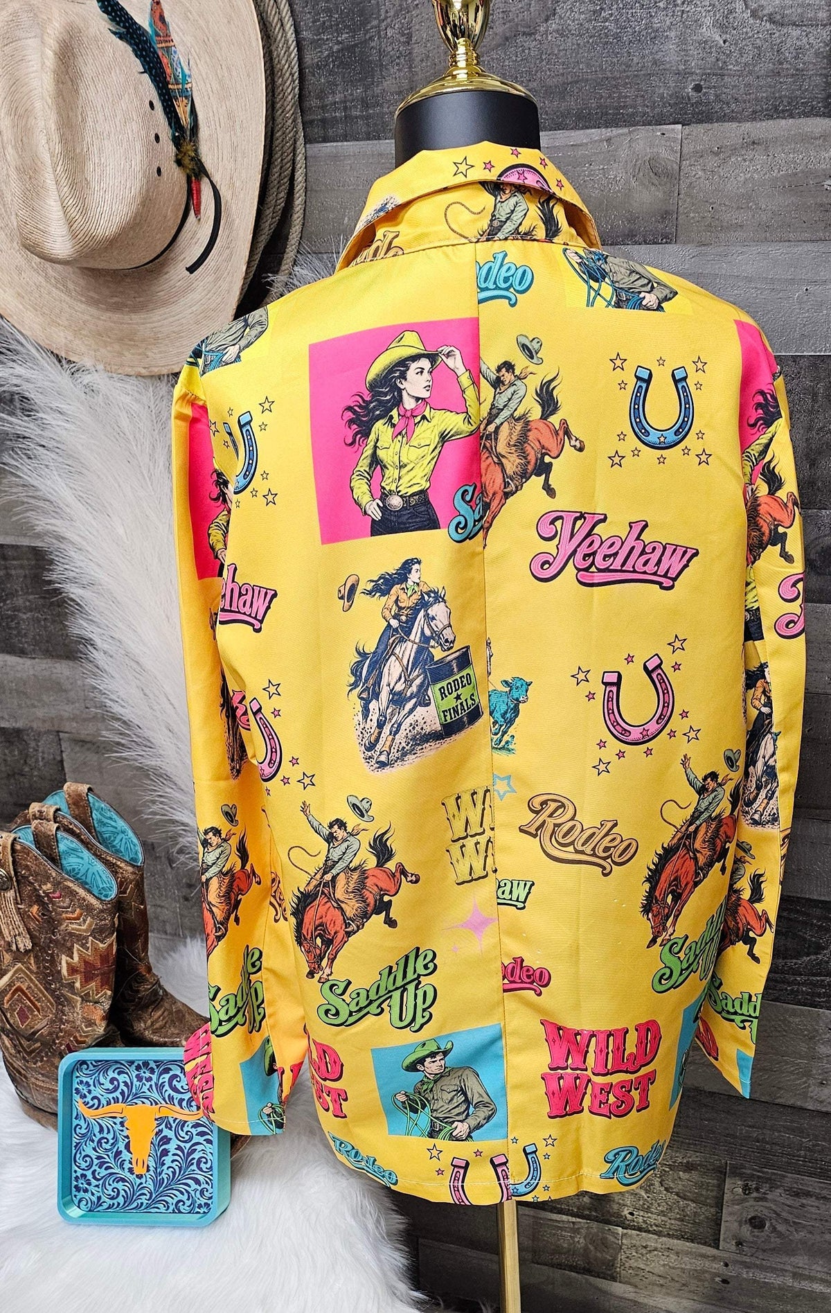 Baha Ranch The Last Roundup Blazer in Mustard - Baha Ranch Western Wear - Flyclothing LLC