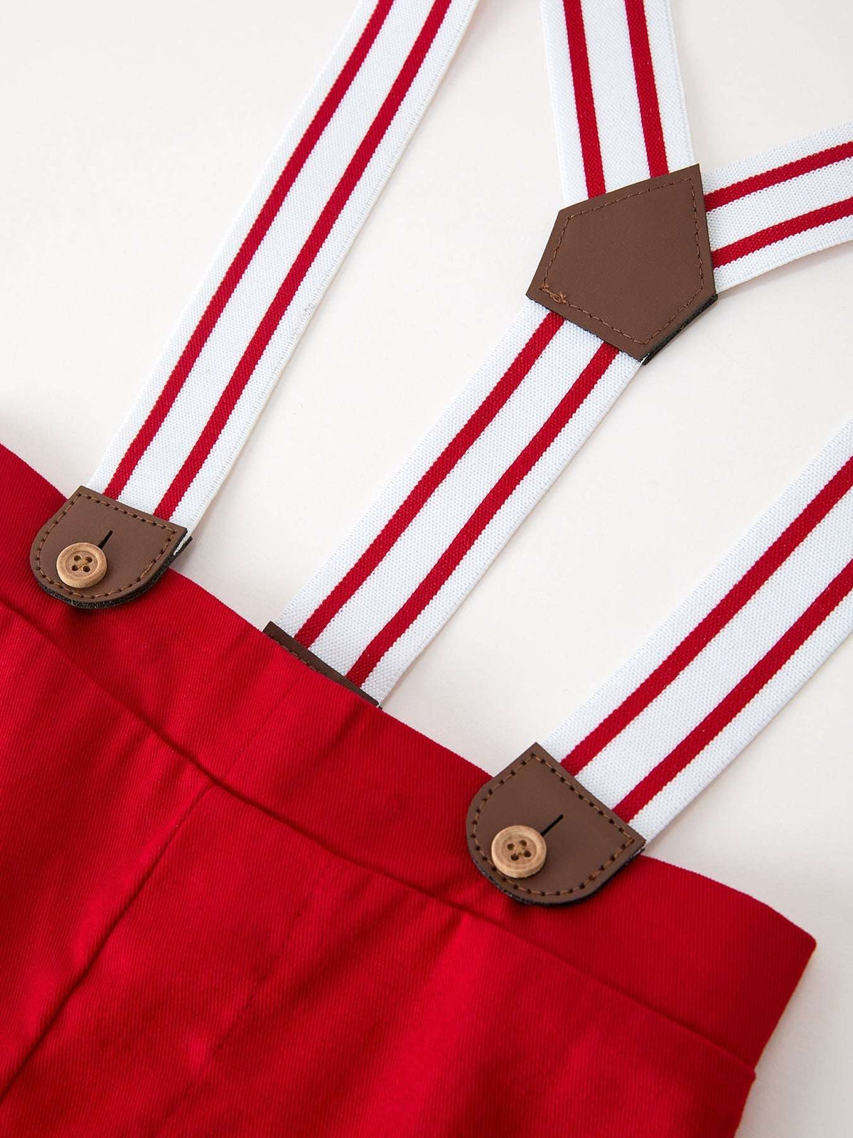 Christmas Boys Christmas Tree Truck Print Shirt & Red Suspender Pants Set - Rylee Faith Designs - Flyclothing LLC