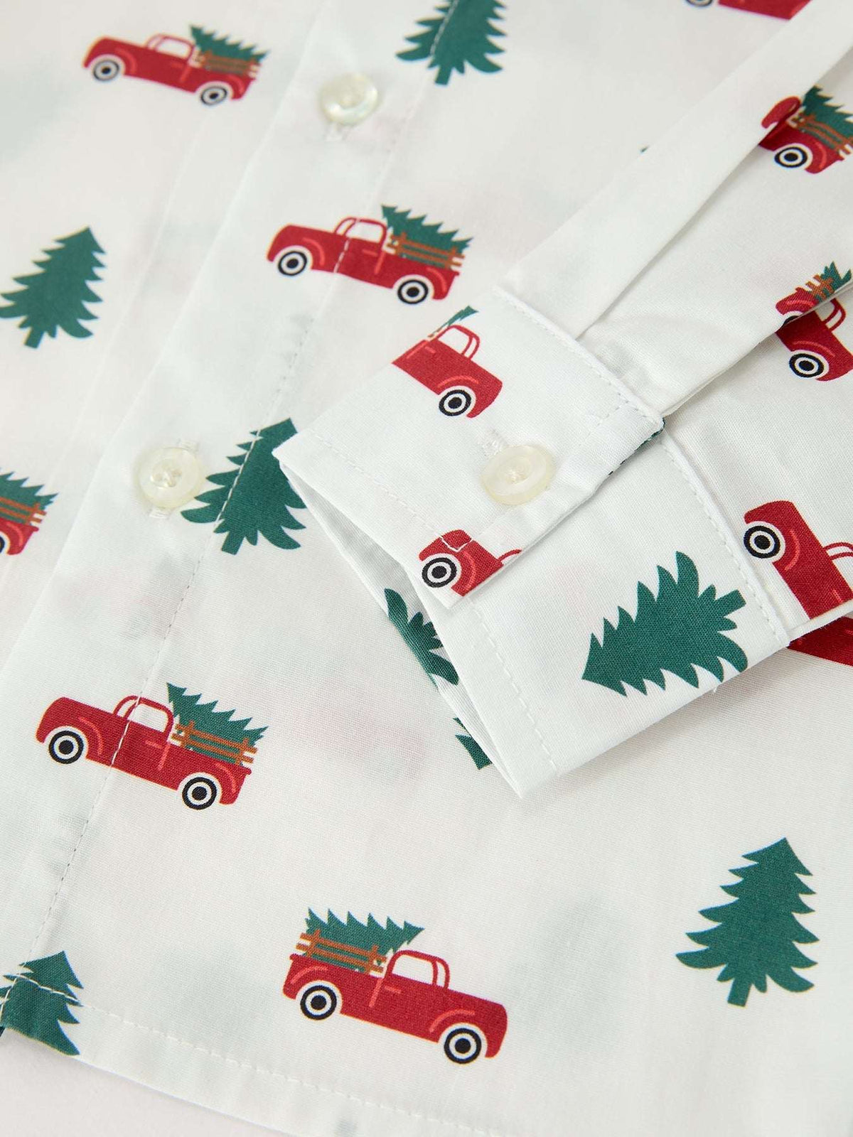 Christmas Boys Christmas Tree Truck Print Shirt & Red Suspender Pants Set - Rylee Faith Designs - Flyclothing LLC
