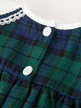 Christmas Girls Green & Navy Plaid Embroidered Bloomer Set - Rylee Faith Designs - Flyclothing LLC