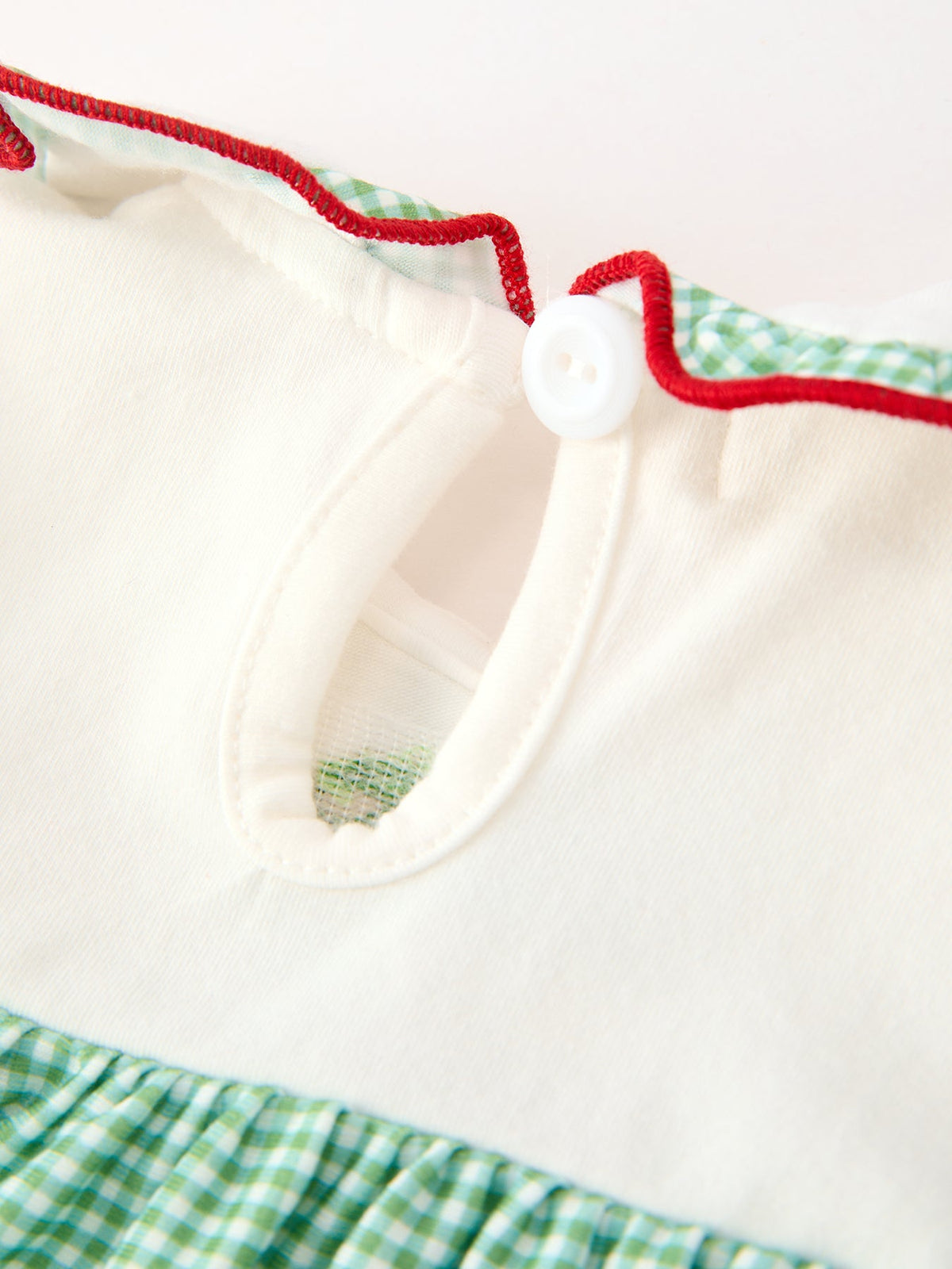 Baby Girls Christmas Green Plaid Embroidered Dress Top & Bloomer Set - Rylee Faith Designs - Flyclothing LLC