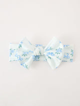 FALL Baby Girls Blue Floral Bow Headband - Rylee Faith Designs - Flyclothing LLC
