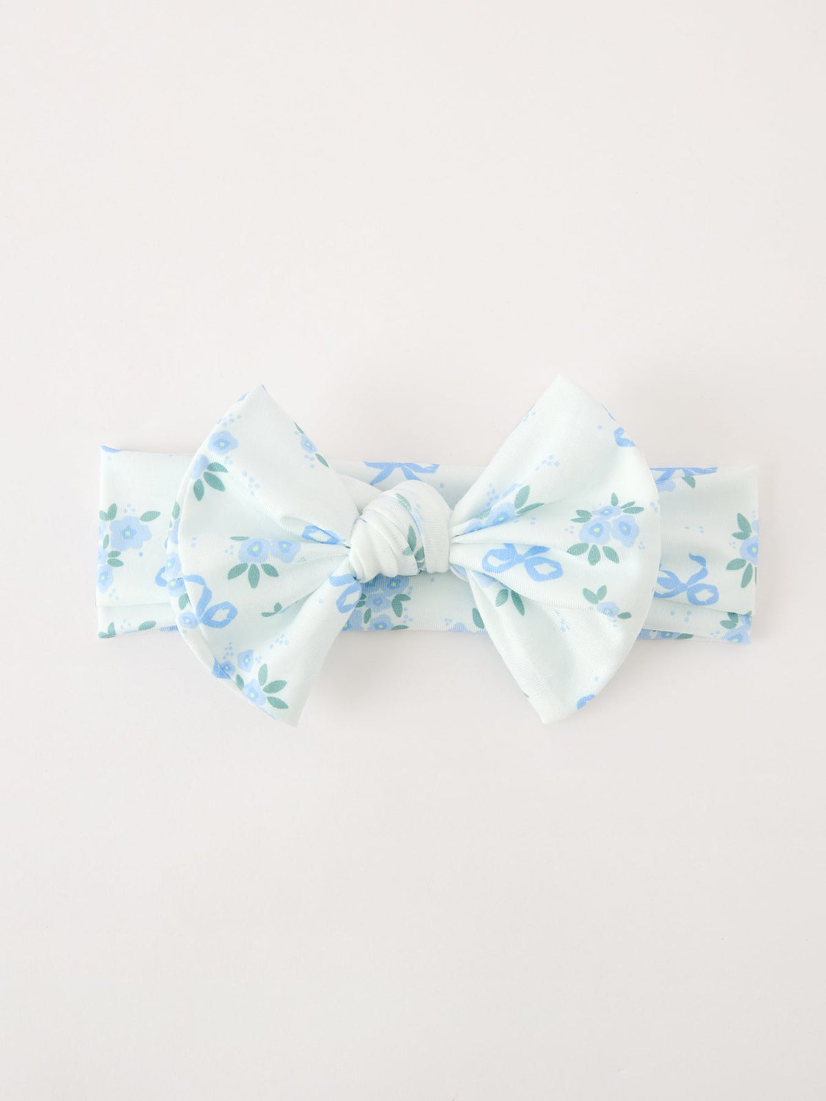 FALL Baby Girls Blue Floral Bow Headband - Rylee Faith Designs - Flyclothing LLC