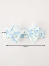 FALL Baby Girls Blue Floral Bow Headband - Rylee Faith Designs - Flyclothing LLC