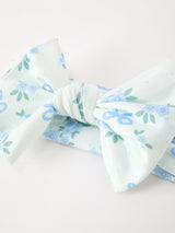 FALL Baby Girls Blue Floral Bow Headband - Rylee Faith Designs - Flyclothing LLC