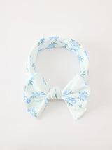 FALL Baby Girls Blue Floral Bow Headband - Rylee Faith Designs - Flyclothing LLC