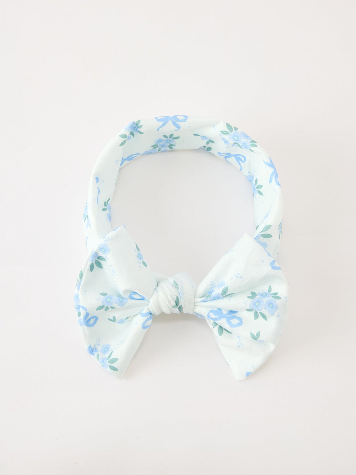 FALL Baby Girls Blue Floral Bow Headband - Rylee Faith Designs - Flyclothing LLC