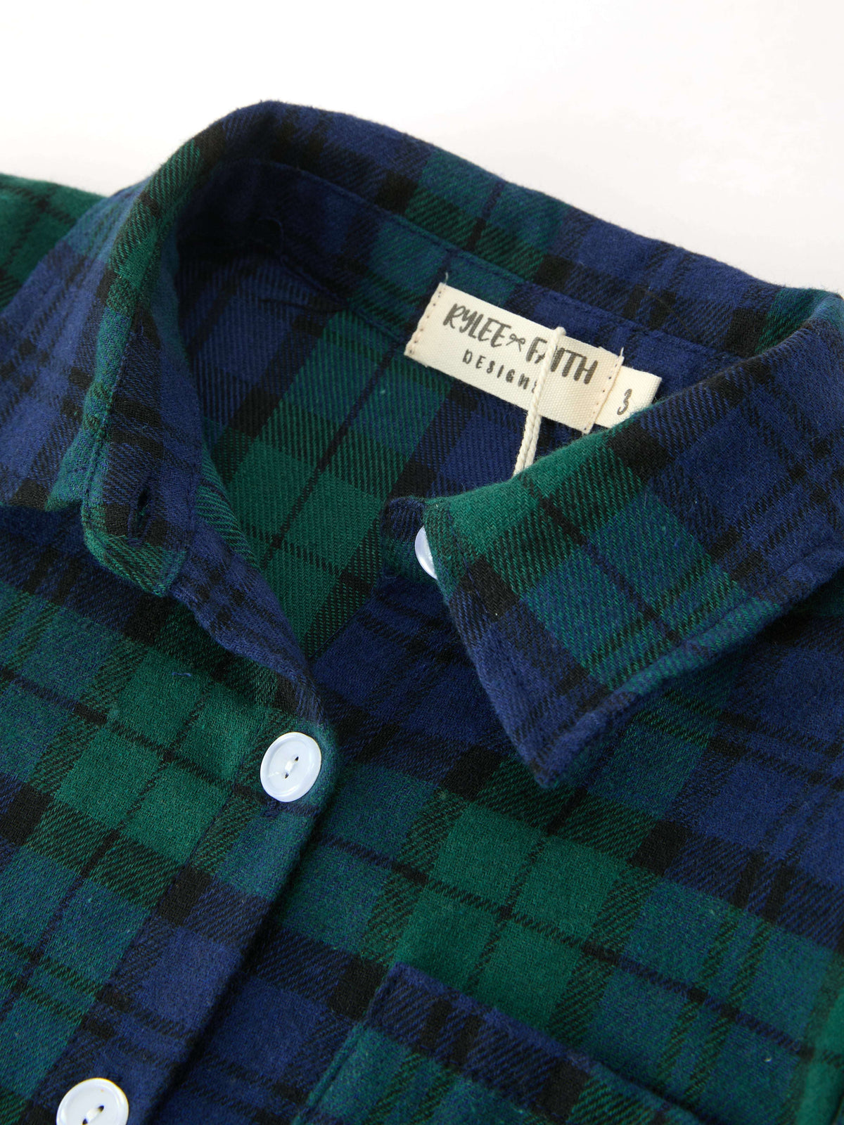 Christmas Boys Green & Navy Plaid Button Down Shirt - Rylee Faith Designs - Flyclothing LLC