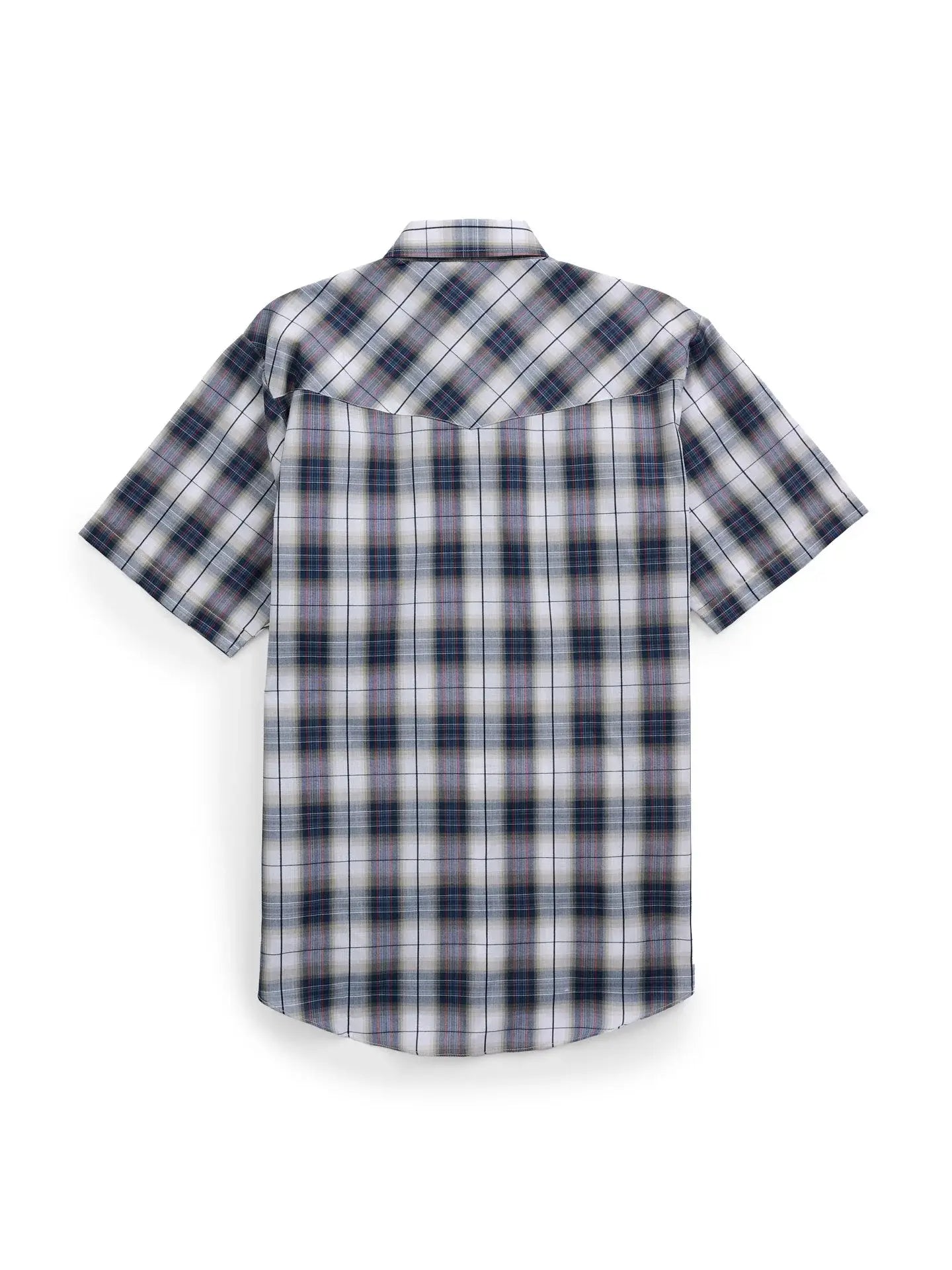 Men's Ely Cattleman Short Sleeve Plaid Western Snap Shirt- Burgundy & Navy - Ely Cattleman - Flyclothing LLC
