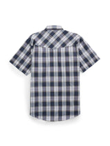 Men's Ely Cattleman Short Sleeve Plaid Western Snap Shirt- Burgundy & Navy - Ely Cattleman - Flyclothing LLC