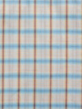 Men's Ely Cattleman Short Sleeve Plaid Western Snap Shirt- Light Blue & Rust - Ely Cattleman