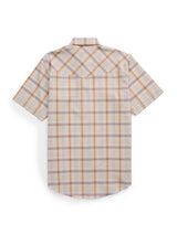 Men's Ely Cattleman Short Sleeve Plaid Western Snap Shirt- Light Blue & Rust - Ely Cattleman - Flyclothing LLC