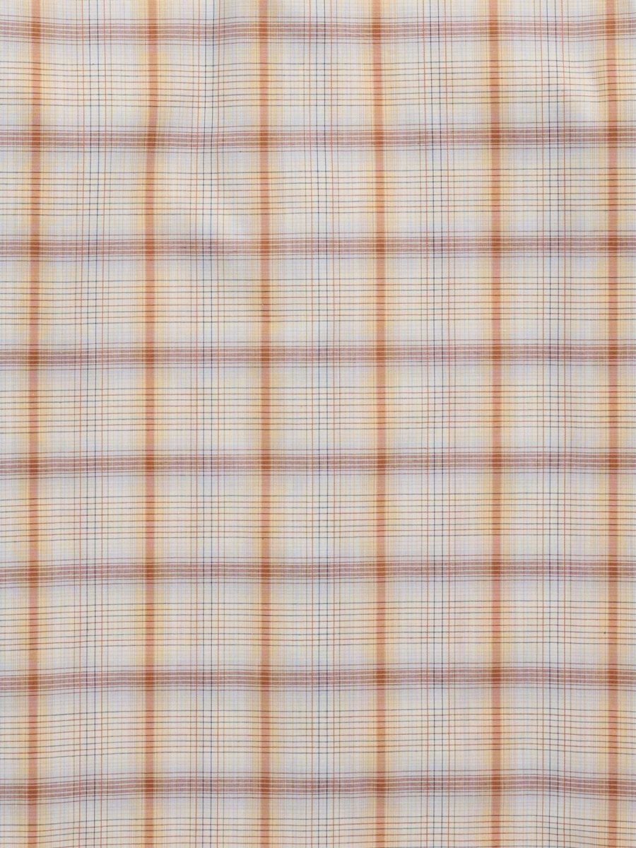 Men's Ely Cattleman Short Sleeve Plaid Western Snap Shirt- Light Blue & Rust - Ely Cattleman - Flyclothing LLC