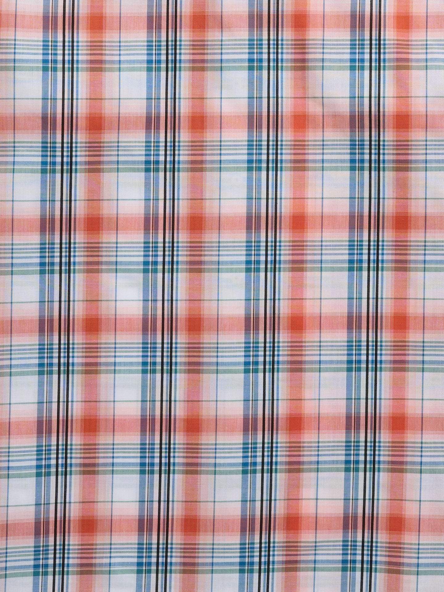 Men's Ely Cattleman Short Sleeve Plaid Western Snap Shirt- Melon & Navy - Ely Cattleman - Flyclothing LLC