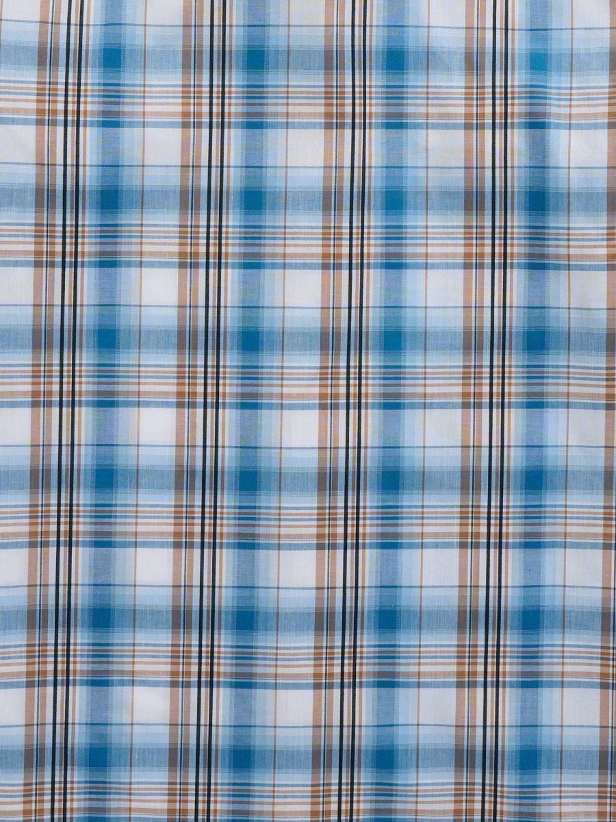 Men's Ely Cattleman Short Sleeve Plaid Western Snap Shirt- Melon & Navy - Ely Cattleman - Flyclothing LLC