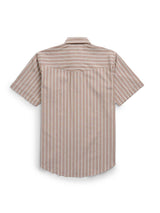 Men's Ely Cattleman Short Sleeve Stripe Western Snap Shirt- Blue & Tan - Ely Cattleman - Flyclothing LLC