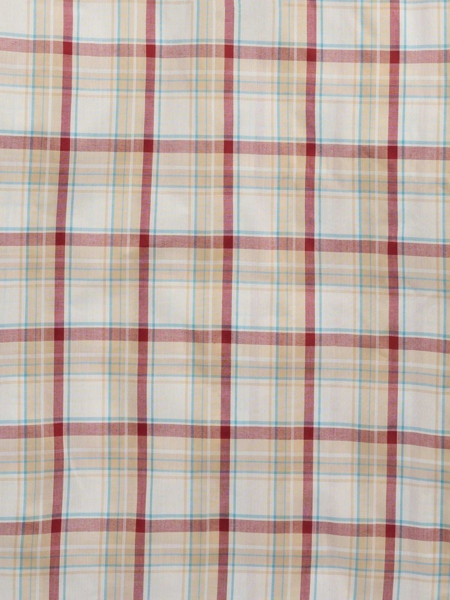 Men's Ely Cattleman Short Sleeve Plaid Western Snap Shirt- Ecru & Navy - Ely Cattleman - Flyclothing LLC