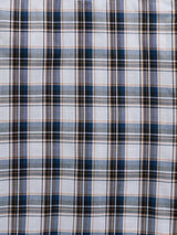 Men's Ely Cattleman Short Sleeve Plaid Western Snap Shirt- Ecru & Navy - Ely Cattleman - Flyclothing LLC