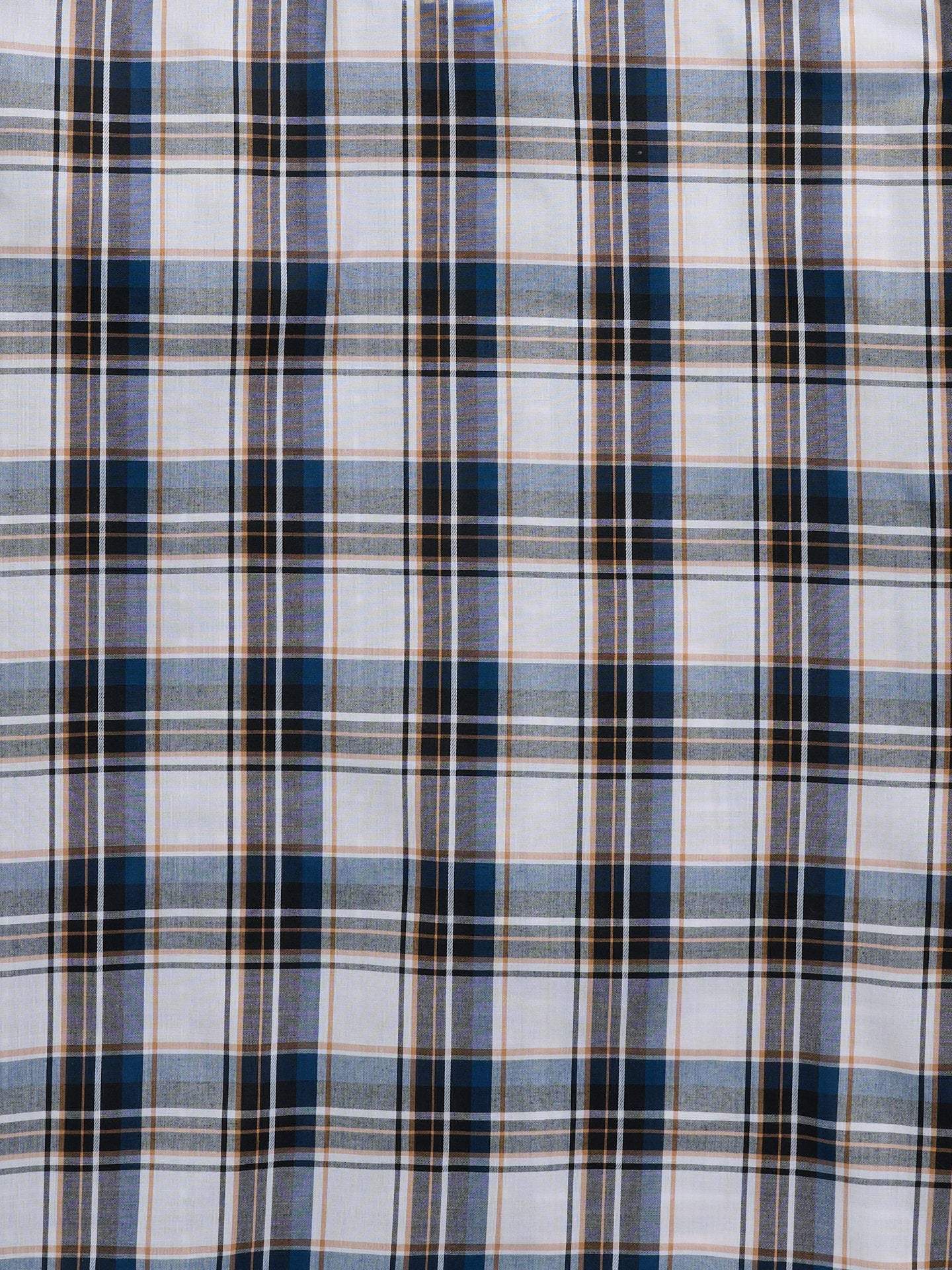 Men's Ely Cattleman Short Sleeve Plaid Western Snap Shirt- Ecru & Navy - Ely Cattleman - Flyclothing LLC