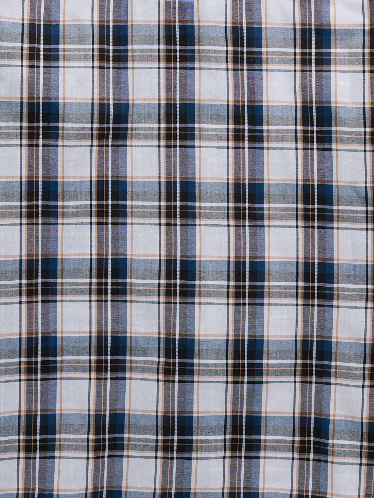 Men's Ely Cattleman Short Sleeve Plaid Western Snap Shirt- Ecru & Navy
