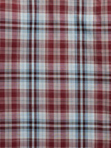 Men's Ely Cattleman Short Sleeve Burgundy Plaid Western Snap Shirt