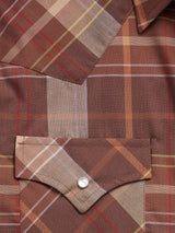 Men's Ely Cattleman Short Sleeve Brown Plaid Western Snap Shirt - Ely Cattleman - Flyclothing LLC