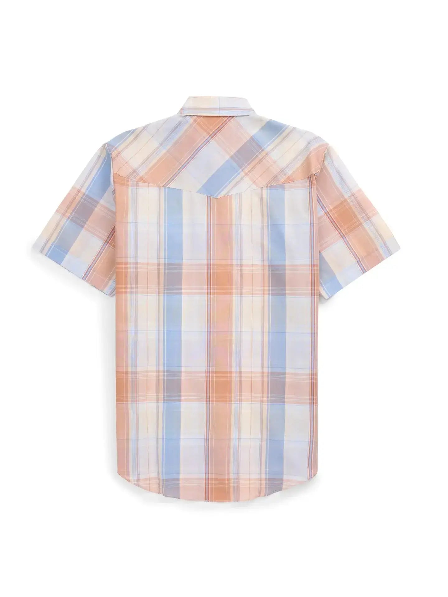 Men's Ely Cattleman Short Sleeve Light Blue Plaid Western Snap Shirt - Ely Cattleman - Flyclothing LLC