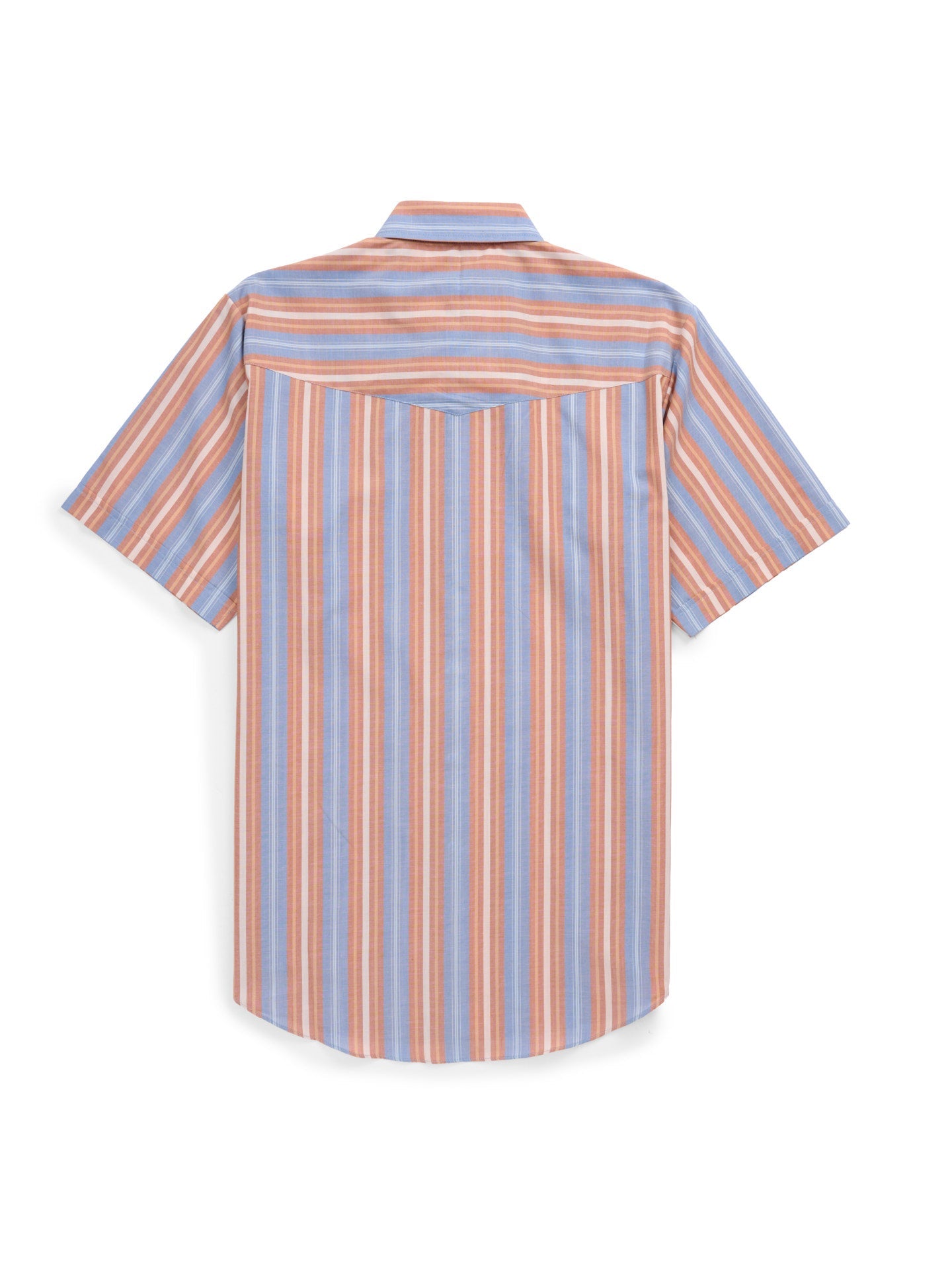 Men's Ely Cattleman Short Sleeve Blue Stripe Western Snap Shirt