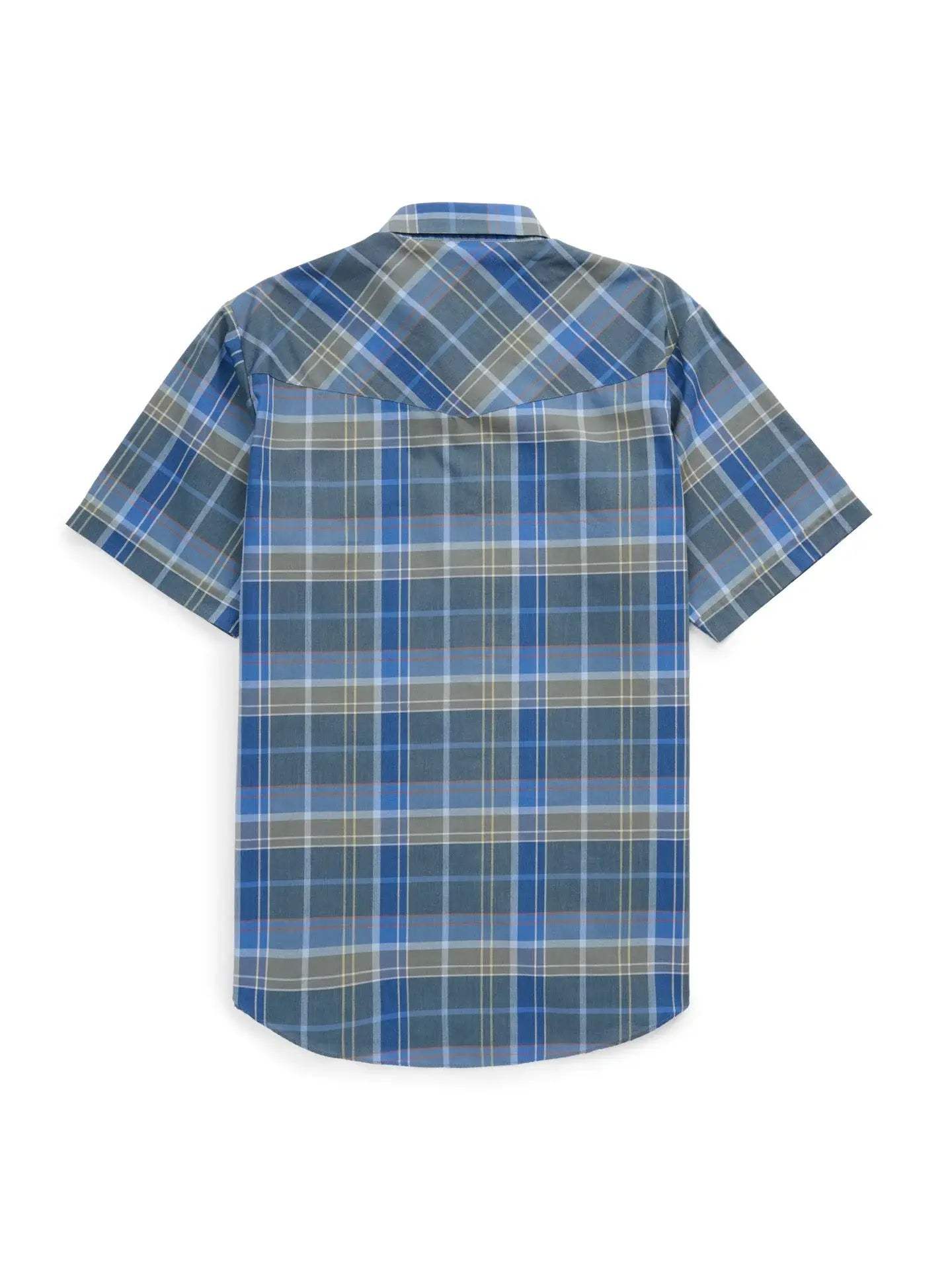 Men's Ely Cattleman Short Sleeve Navy Plaid Western Snap Shirt - Ely Cattleman - Flyclothing LLC
