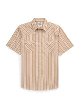 Men's Ely Cattleman Short Sleeve Olive Stripe Western Snap Shirt - Ely Cattleman - Flyclothing LLC