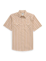 Men's Ely Cattleman Short Sleeve Olive Stripe Western Snap Shirt - Ely Cattleman - Flyclothing LLC