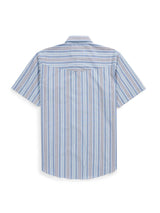 Men's Ely Cattleman Short Sleeve Stone Blue Stripe Western Snap Shirt - Ely Cattleman - Flyclothing LLC