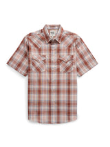 Men's Ely Cattleman Short Sleeve Rust Plaid Western Snap Shirt - Ely Cattleman - Flyclothing LLC