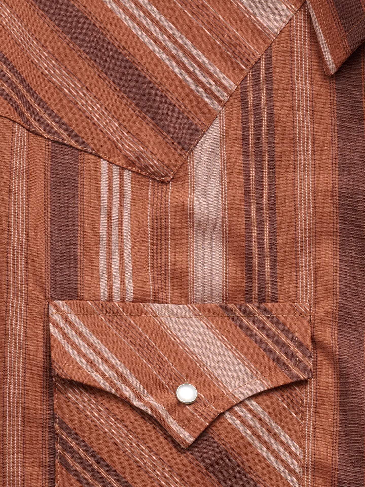 Men's Ely Cattleman Short Sleeve Rust Stripe Western Snap Shirt - Ely Cattleman - Flyclothing LLC